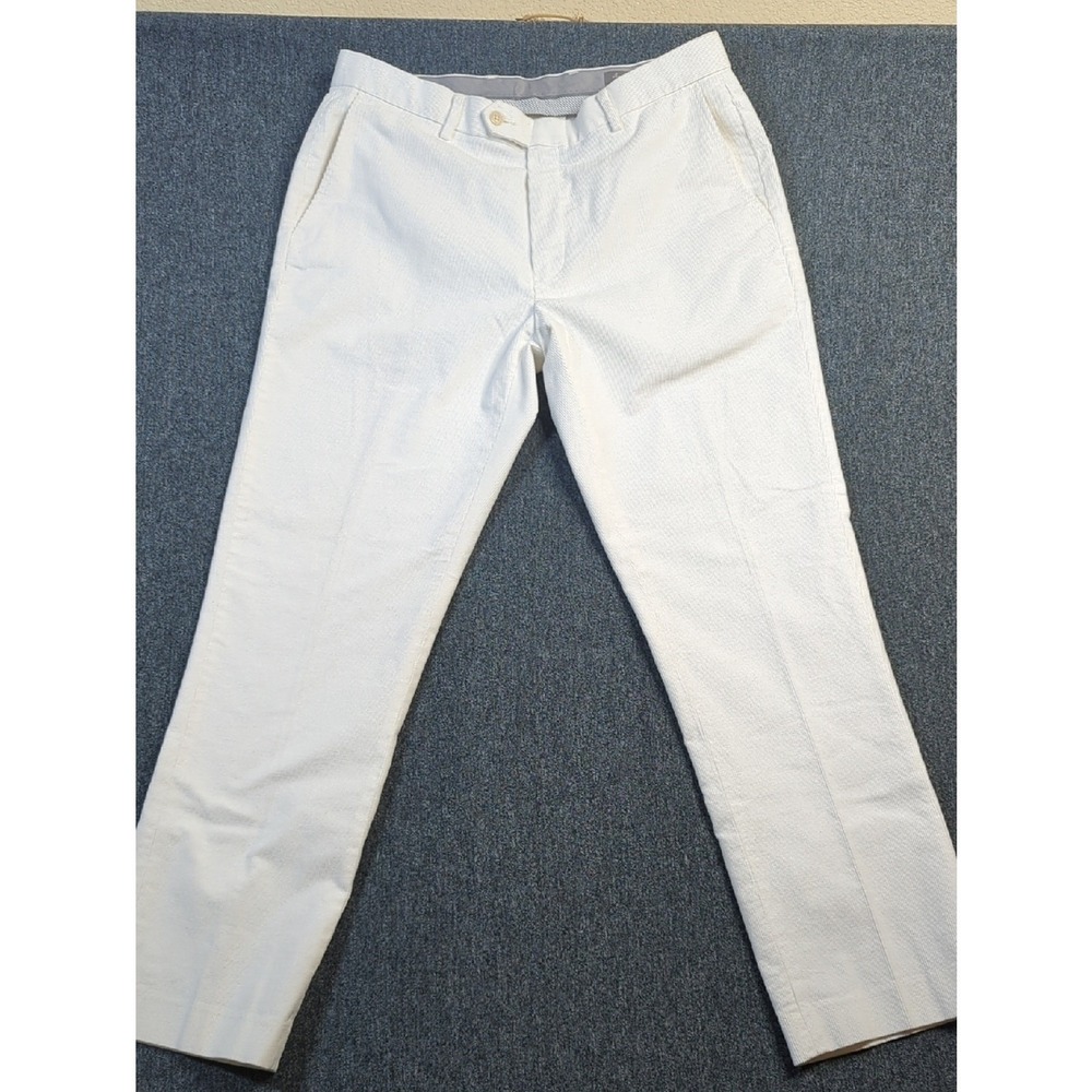Daniel Cremieux Signature White Dress Pants Men's Tailored Fit Classic Chinos